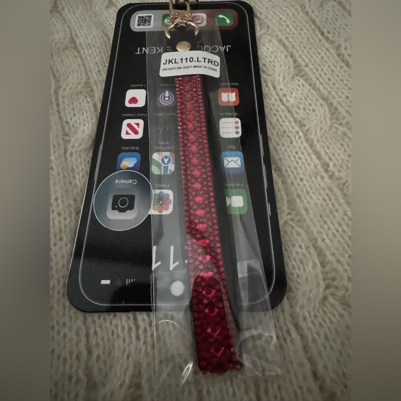 Jacqueline Kent Accessories - Red Glitter Phone Lanyard for cell phone or attach to tumbler/purse